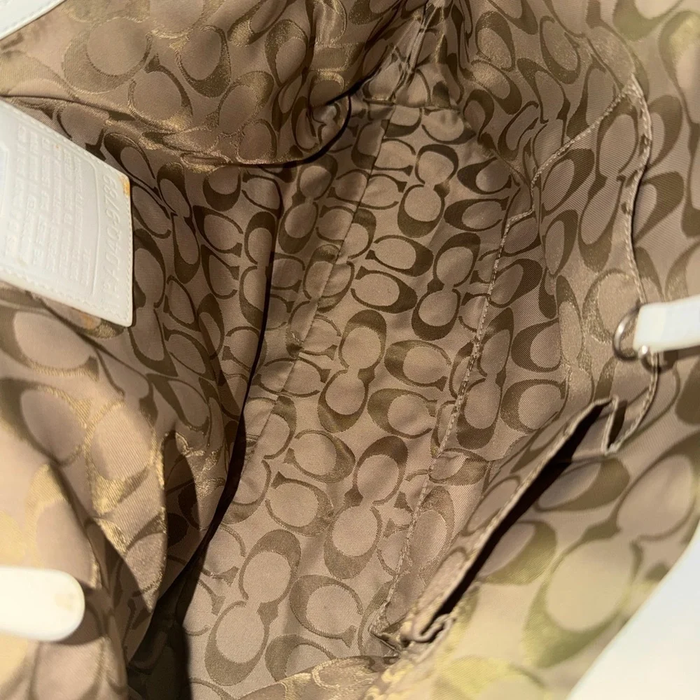 Vintage Coach Lime Green Leather Tote# 9789